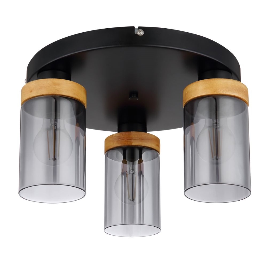Globo - Ant pagrindo montuojamas sietynas 3xE27/40W/230V metalo/medžio