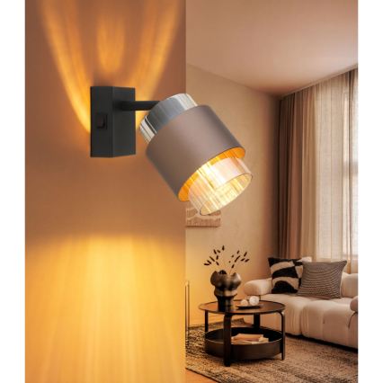 Globo - Sieninis taškinis šviestuvas 1xE27/40W/230V juoda/bronzinė