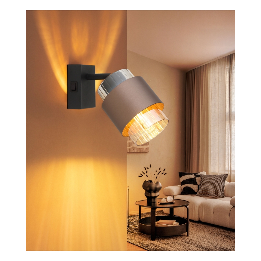 Globo - Sieninis taškinis šviestuvas 1xE27/40W/230V juoda/bronzinė