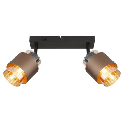 Globo - Taškinis šviestuvas 2xE27/40W/230V juodas/bronzinis
