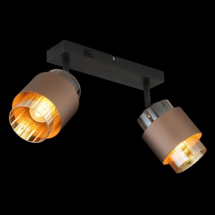 Globo - Taškinis šviestuvas 2xE27/40W/230V juodas/bronzinis
