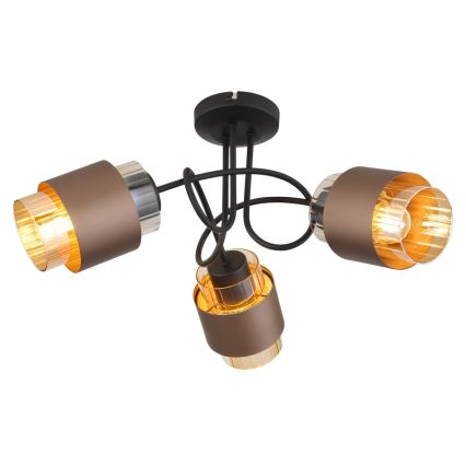 Globo - Prie lubų tvirtinamas šviestuvas 3xE27/40W/230V juodas/bronzinis