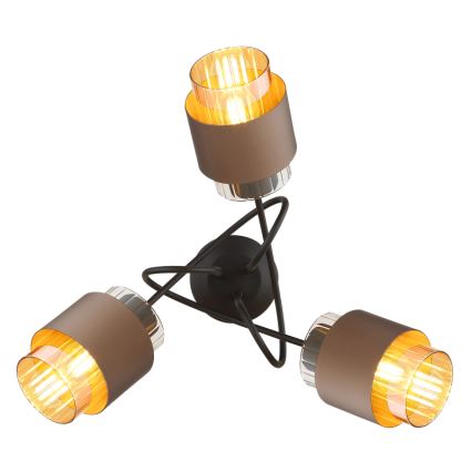 Globo - Prie lubų tvirtinamas šviestuvas 3xE27/40W/230V juodas/bronzinis