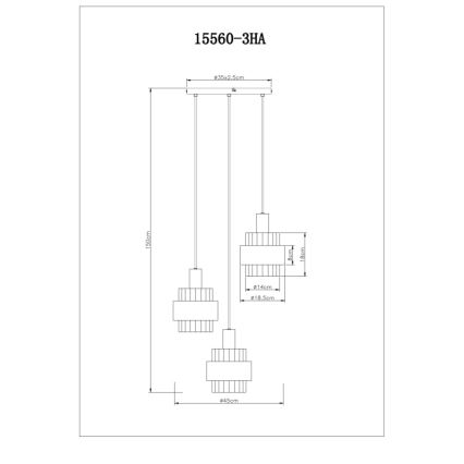 Globo - Pakabinamas sietynas 3xE27/60W/230V diametras 45 cm