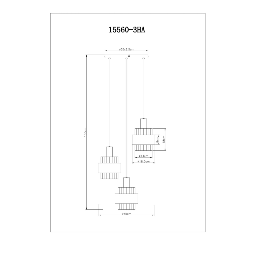 Globo - Pakabinamas sietynas 3xE27/60W/230V diametras 45 cm