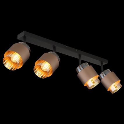 Globo - Taškinis šviestuvas 4xE27/40W/230V juodas/bronzinis