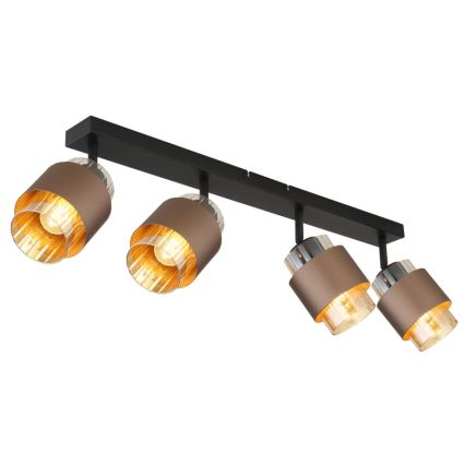 Globo - Taškinis šviestuvas 4xE27/40W/230V juodas/bronzinis