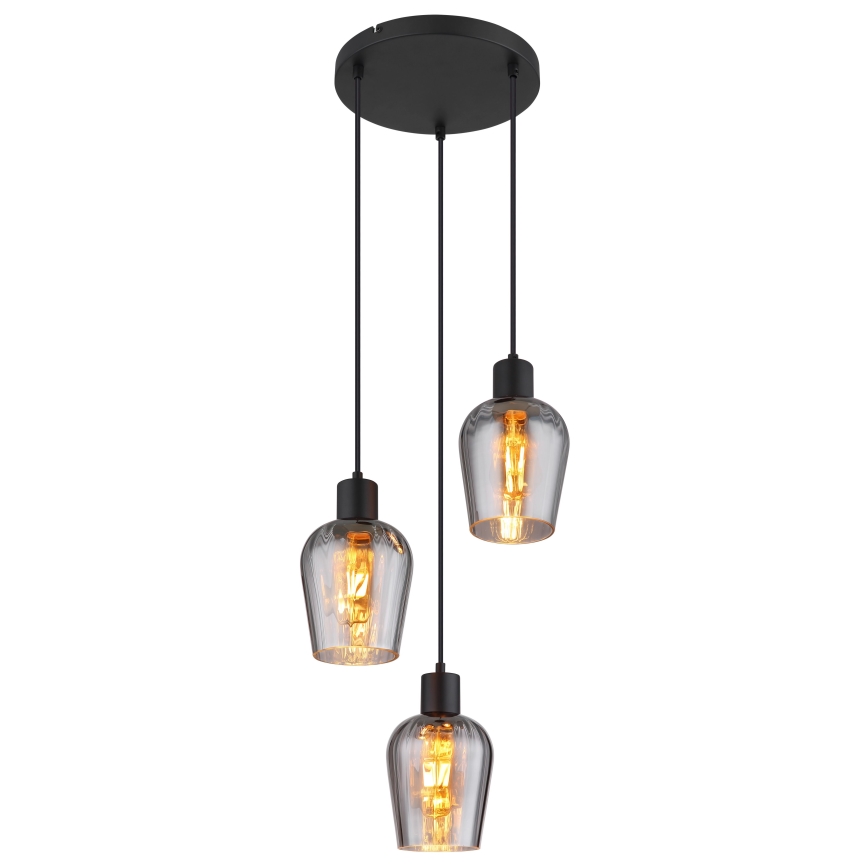 Globo - Pakabinamas sietynas 3xE27/40W/230V diametras 28,5 cm juoda