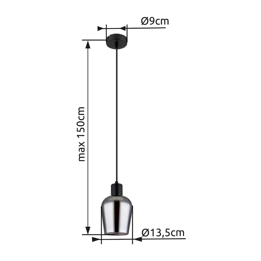 Globo - Pakabinamas sietynas 1xE27/40W/230V diametras 13,5 cm juoda