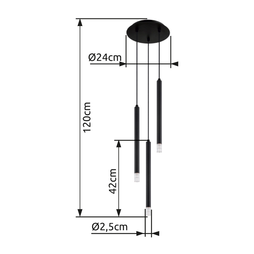 Globo - Pakabinamas sietynas 3xG9/4W/230V diametras 24 cm juoda