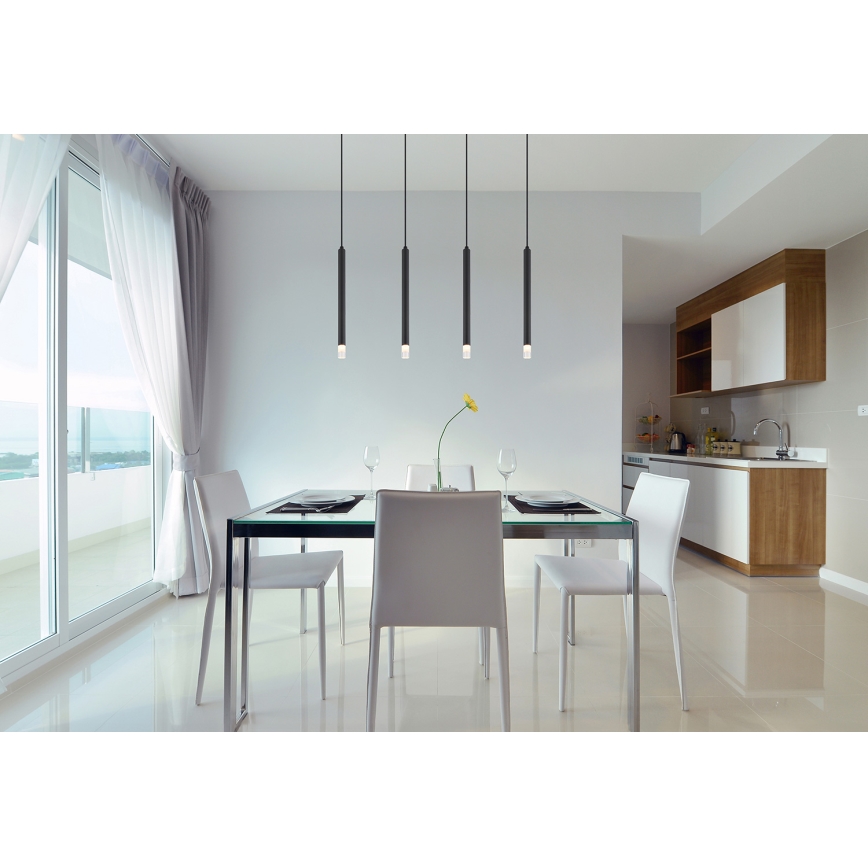 Globo - Pakabinamas sietynas 4xG9/4W/230V juoda