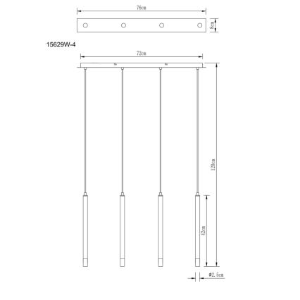 Globo - Pakabinamas sietynas 4xG9/4W/230V