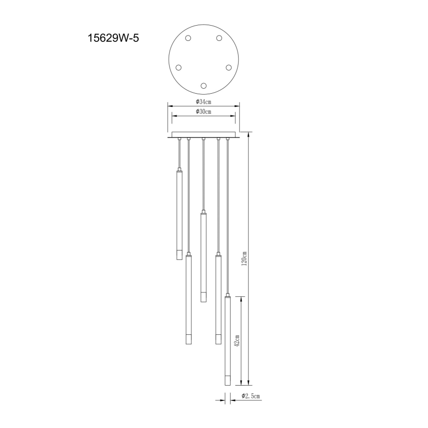 Globo - Pakabinamas sietynas 5xG9/4W/230V diametras 34 cm