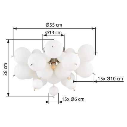 Globo - Tvirtinamas sietynas 3xE14/25W/230V diametras 55 cm balta