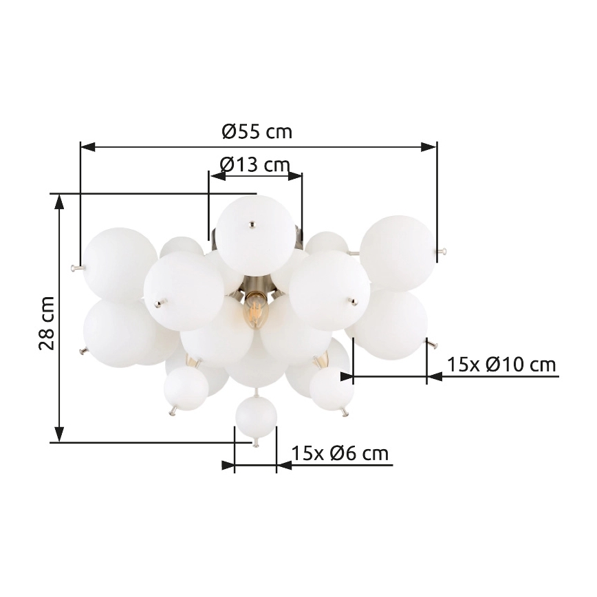 Globo - Tvirtinamas sietynas 3xE14/25W/230V diametras 55 cm balta