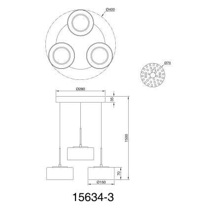 Globo - LED Pakabinamas sietynas 3xLED/8W/230V