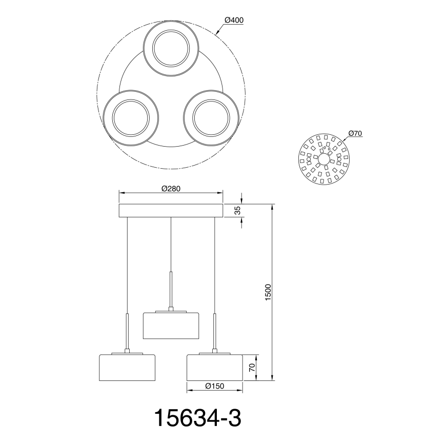 Globo - LED Pakabinamas sietynas 3xLED/8W/230V