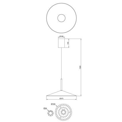Globo - LED pakabinamas šviestuvas ant laido LED/18W/230V 4000K juodas
