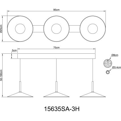 Globo - pakabinama LED liustra ant laido LED/24W/230V 4000K smėlio spalvos