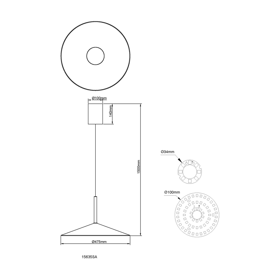 Globo - LED liustra ant laido LED/18W/230V 4000K kreminė