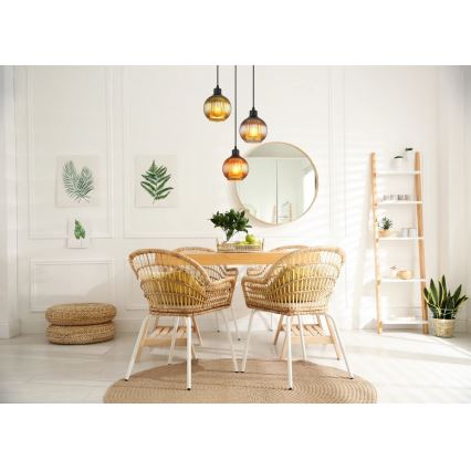 Globo - Pakabinamas sietynas 3xE27/25W/230V diametras 36 cm varis/žalia/mėlyna