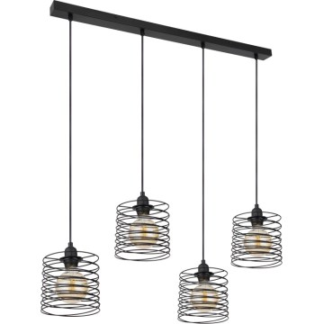 Globo 15640-4H - Pakabinamas šviestuvas ant laido TILLY 4xE27/60W/230V juodas