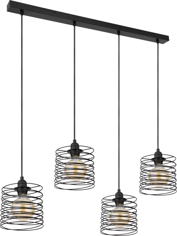 Globo 15640-4H - Pakabinamas šviestuvas ant laido TILLY 4xE27/60W/230V juodas