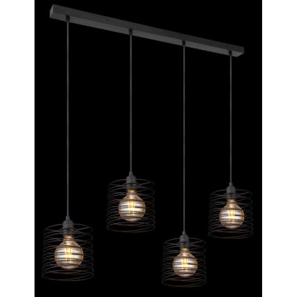Globo 15640-4H - Pakabinamas šviestuvas ant laido TILLY 4xE27/60W/230V juodas