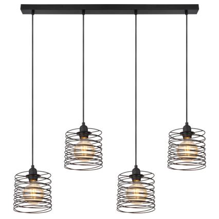 Globo 15640-4H - Pakabinamas šviestuvas ant laido TILLY 4xE27/60W/230V juodas