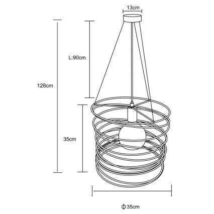 Globo 15640H - Pakabinamas šviestuvas ant laido TILLY 1xE27/60W/230V juodas