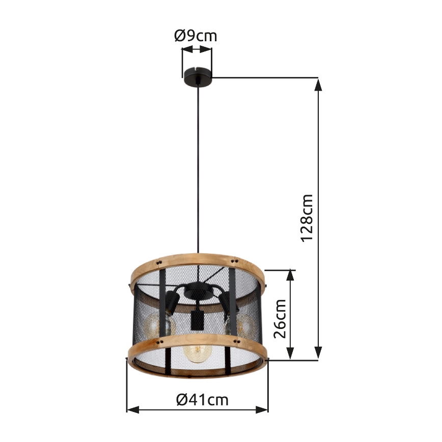 Globo - Pakabinamas sietynas 3xE27/40W/230V diametras 40 cm