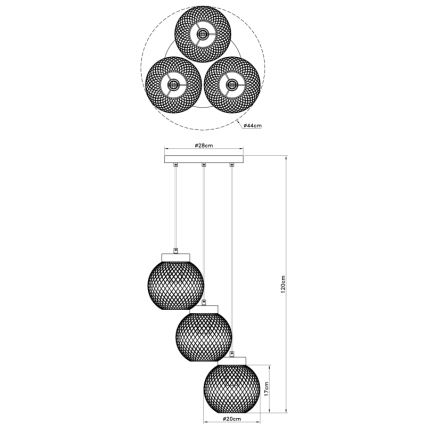 Globo - Pakabinama sietynas 3xE27/60W/230V