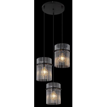 Globo - Pakabinamas sietynas 3xE27/60W/230V diametras 47 cm juoda
