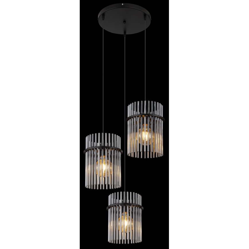 Globo - Pakabinamas sietynas 3xE27/60W/230V diametras 47 cm juoda