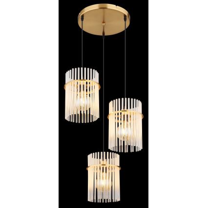 Globo - Pakabinamas sietynas 3xE27/60W/230V diametras 47 cm auksas