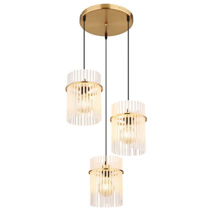 Globo - Pakabinamas sietynas 3xE27/60W/230V diametras 47 cm auksas