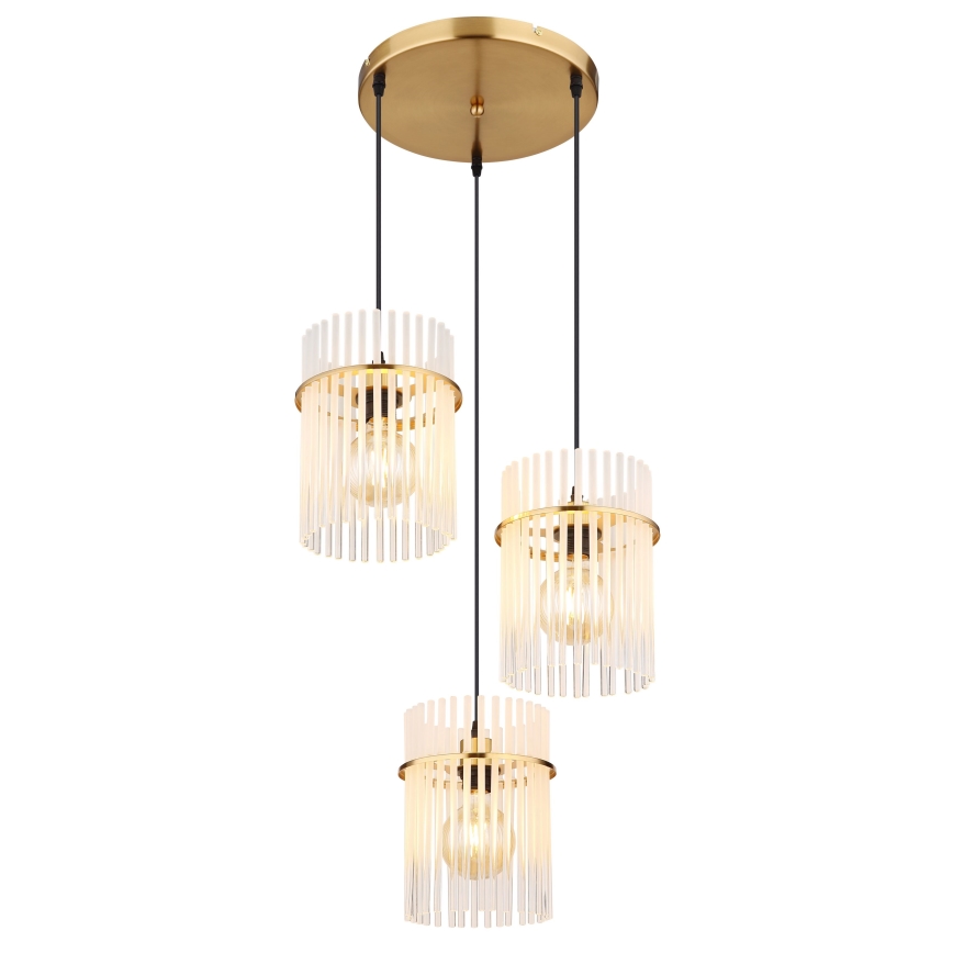 Globo - Pakabinamas sietynas 3xE27/60W/230V diametras 47 cm auksas