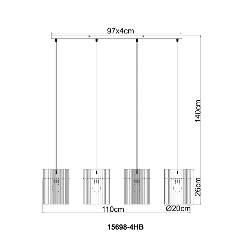 Globo - Pakabinamas šviestuvas ant laido 4xE27/60W/230V