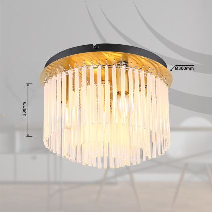 Globo - Lubinis šviestuvas 5xE27/60W/230V diametras 32 cm auksas