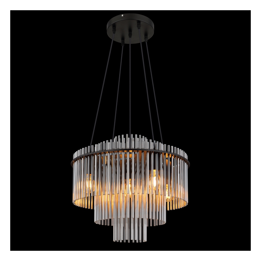 Globo - Pakabinamas šviestuvas ant laido 5xE27/60W/230V juodas