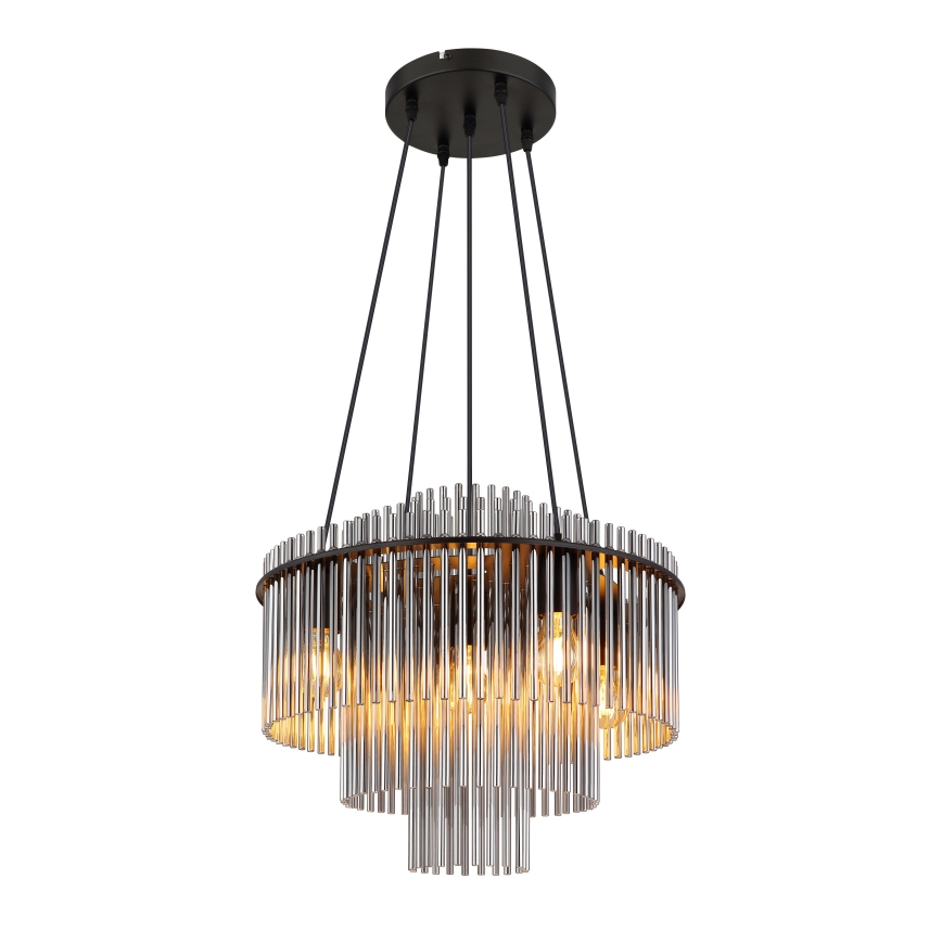 Globo - Pakabinamas šviestuvas ant laido 5xE27/60W/230V juodas