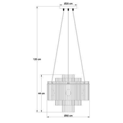 Globo - Pakabinamas šviestuvas ant laido 5xE27/60W/230V juodas