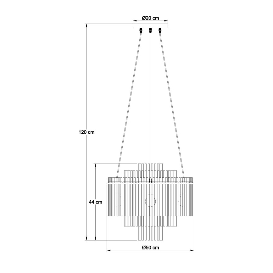 Globo - Pakabinamas šviestuvas ant laido 5xE27/60W/230V auksinis