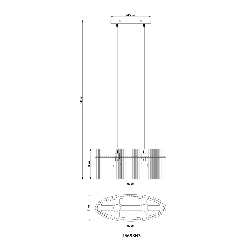 Globo - Pakabinamas sietynas 2xE27/60W/230V juoda