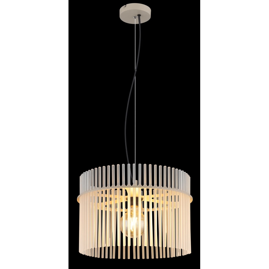 Globo - Pakabinamas šviestuvas su laidu 1xE27/60W/230V, skersmuo 40 cm, kreminės spalvos