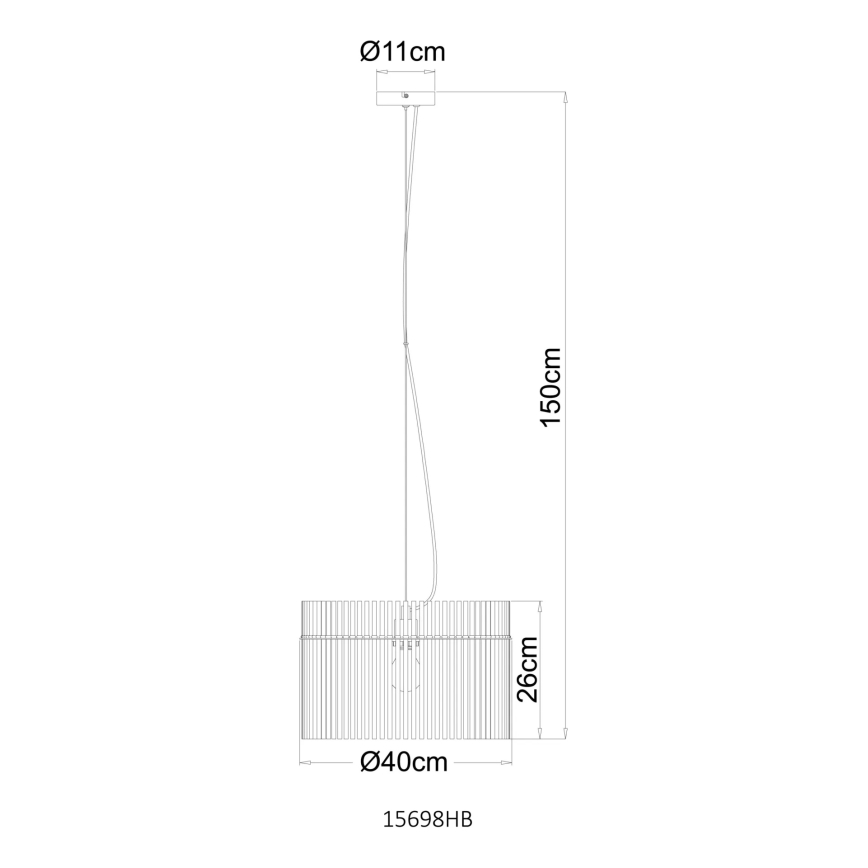 Globo - Pakabinamas šviestuvas su laidu 1xE27/60W/230V, skersmuo 40 cm, kreminės spalvos