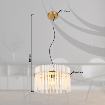Globo - Pakabinamas sietynas 1xE27/60W/230V diametras 40 cm auksas
