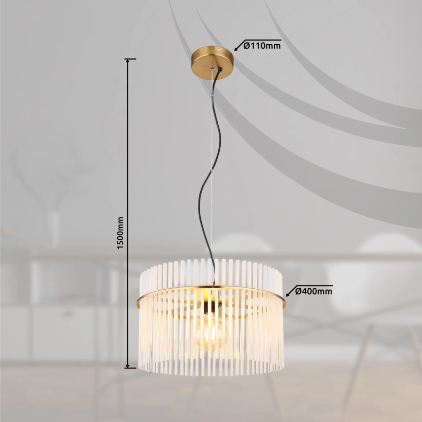 Globo - Pakabinamas sietynas 1xE27/60W/230V diametras 40 cm auksas