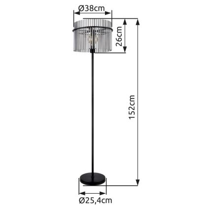 Globo - Toršeras 1xE27/60W/230V juoda