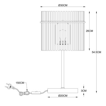 Globo - stalinis šviestuvas 1xE27/60W/230V, skersmuo 30 cm, juodas